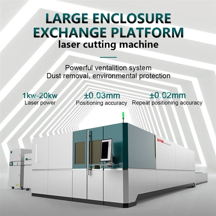 Automatic Exchange Double Tables Fiber Laser Cutting Machine